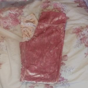 Girls pink velour leggings
